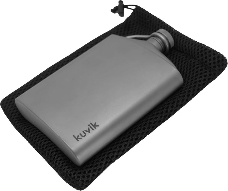Kuvik Titanium Flask 7.4 oz (220ml) - Ultralight and Compact Flask for Backpacking, Camping, and Hiking - Image 2